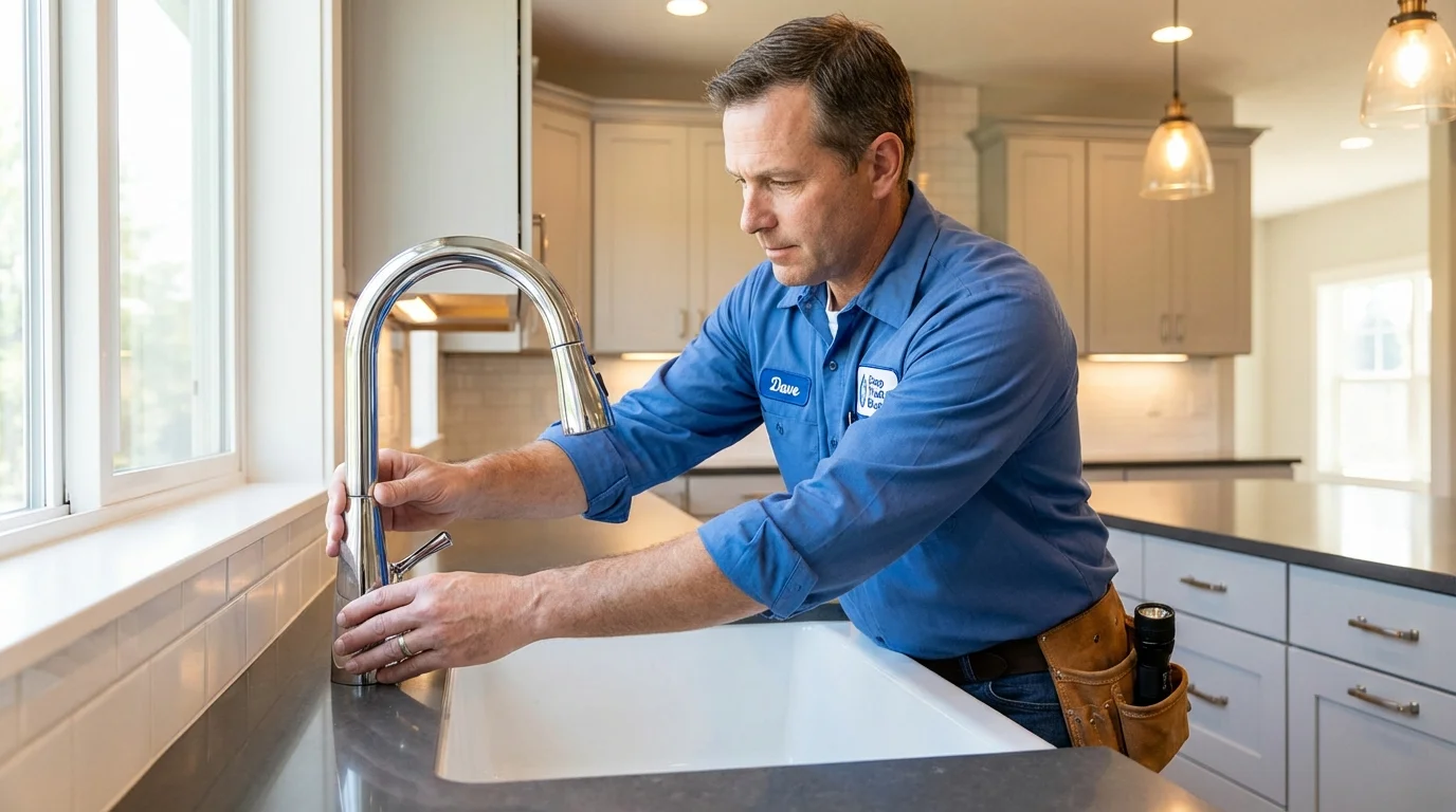 Kitchen faucet installation by Johns Plumbing LLC in Minersville