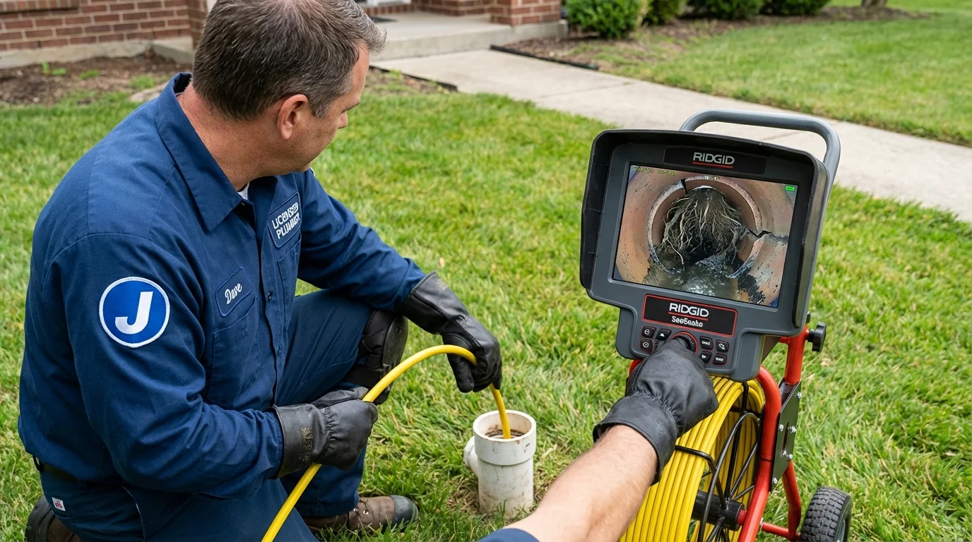 Sewer camera inspection being performed by Johns Plumbing LLC in Minersville